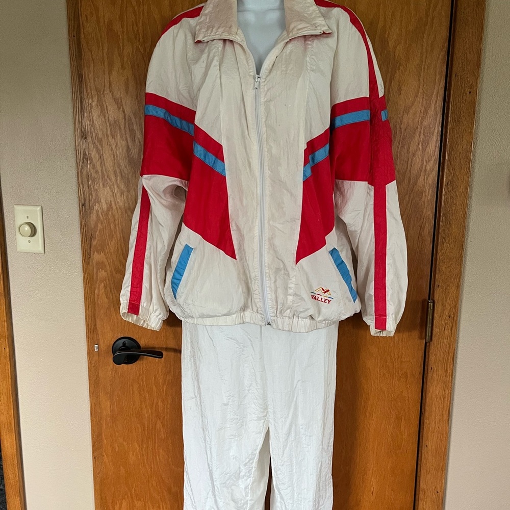Vintage 80s Windbreaker Jacket And Pant Suit Misty Valley Sport Sz LARGE